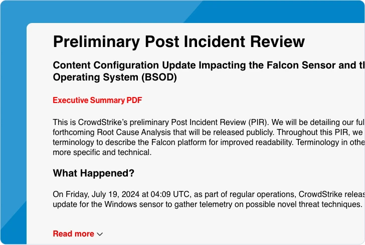Crowdstrike post-incident review